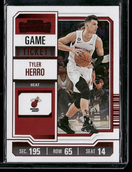 2023-24 Panini Contenders #60 Tyler Herro Game Ticket Bronze