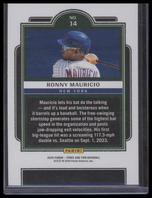2024 Panini Three and Two #14 Ronny Mauricio Full Count Three and Two #/32