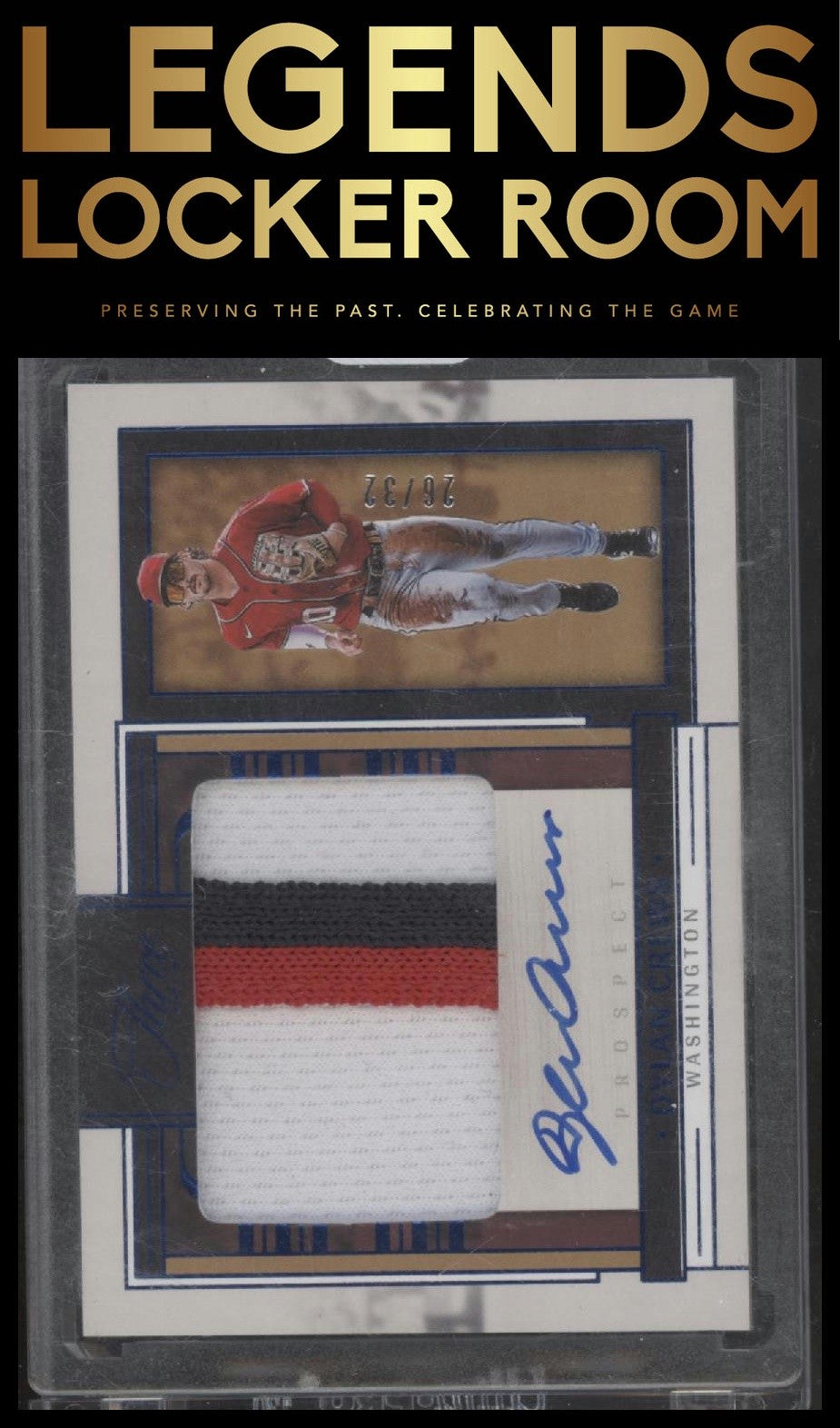 Dylan Crews 2024 Panini Three and Two Prospect Jersey Auto /32 RC