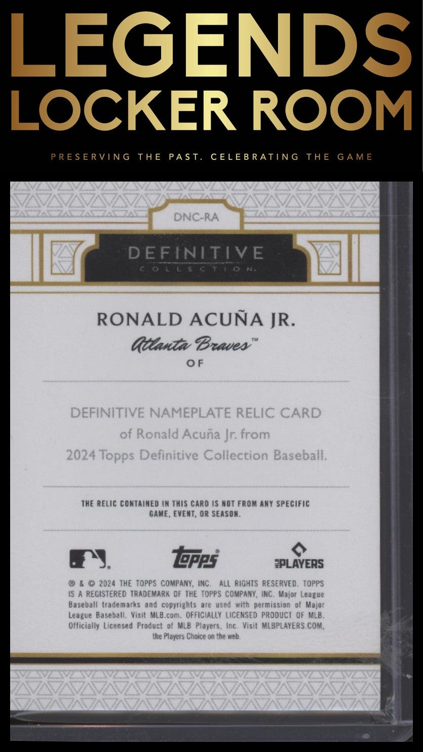 Topps Definitive Ronald Acuna Jr. Nameplate Relic 1/1
