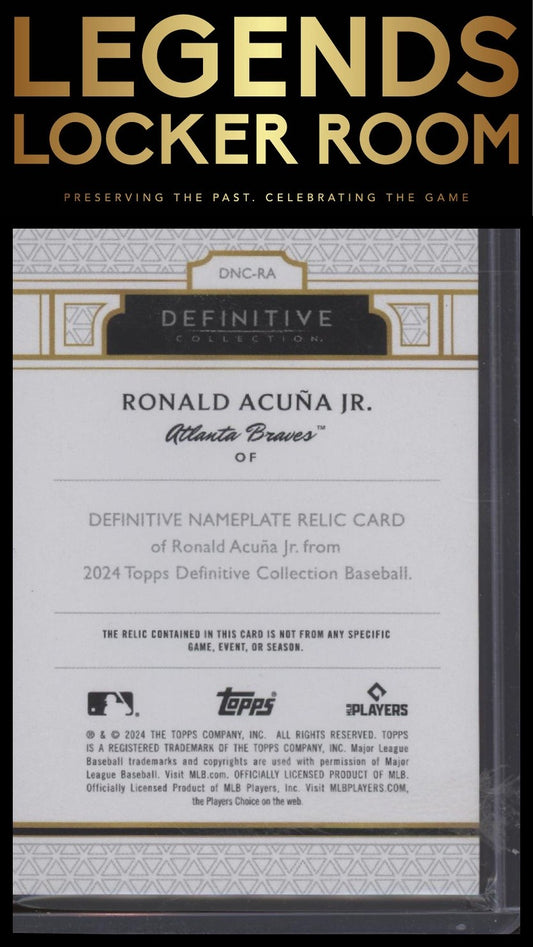 Topps Definitive Ronald Acuna Jr. Nameplate Relic 1/1
