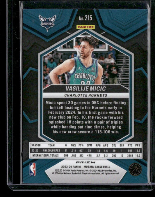 2023-24 Panini Mosaic #215 Vasilije Micic Green