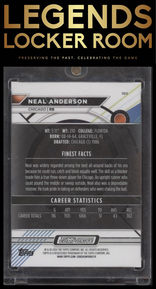 2023 Topps Composite #160 Neal Anderson Finest Sky Blue Refractor #/325