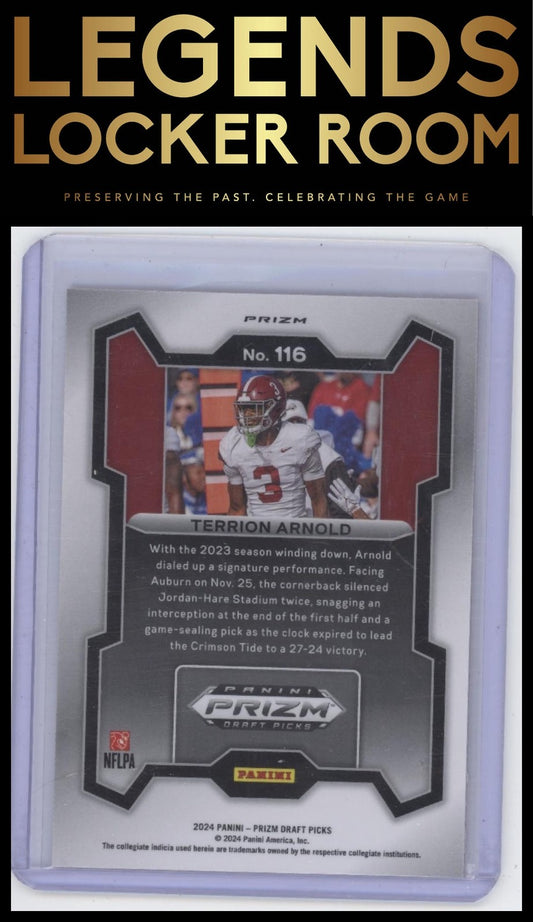 2024 Panini Prizm Draft Picks #116 Terrion Arnold Silver
