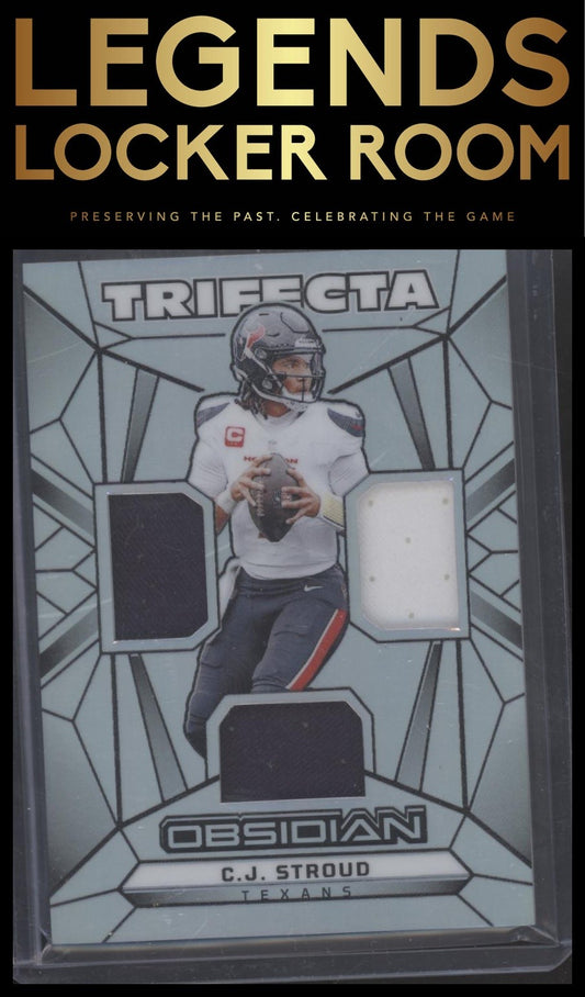 2024 Panini Obsidian - Trifecta Swatches Silver #20 C.J. Stroud #/99