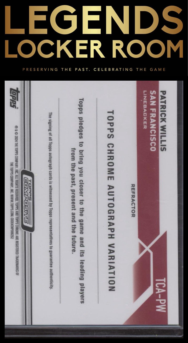 2023 Topps Composite Patrick Willis Topps Chrome Autographs Refractors #/299