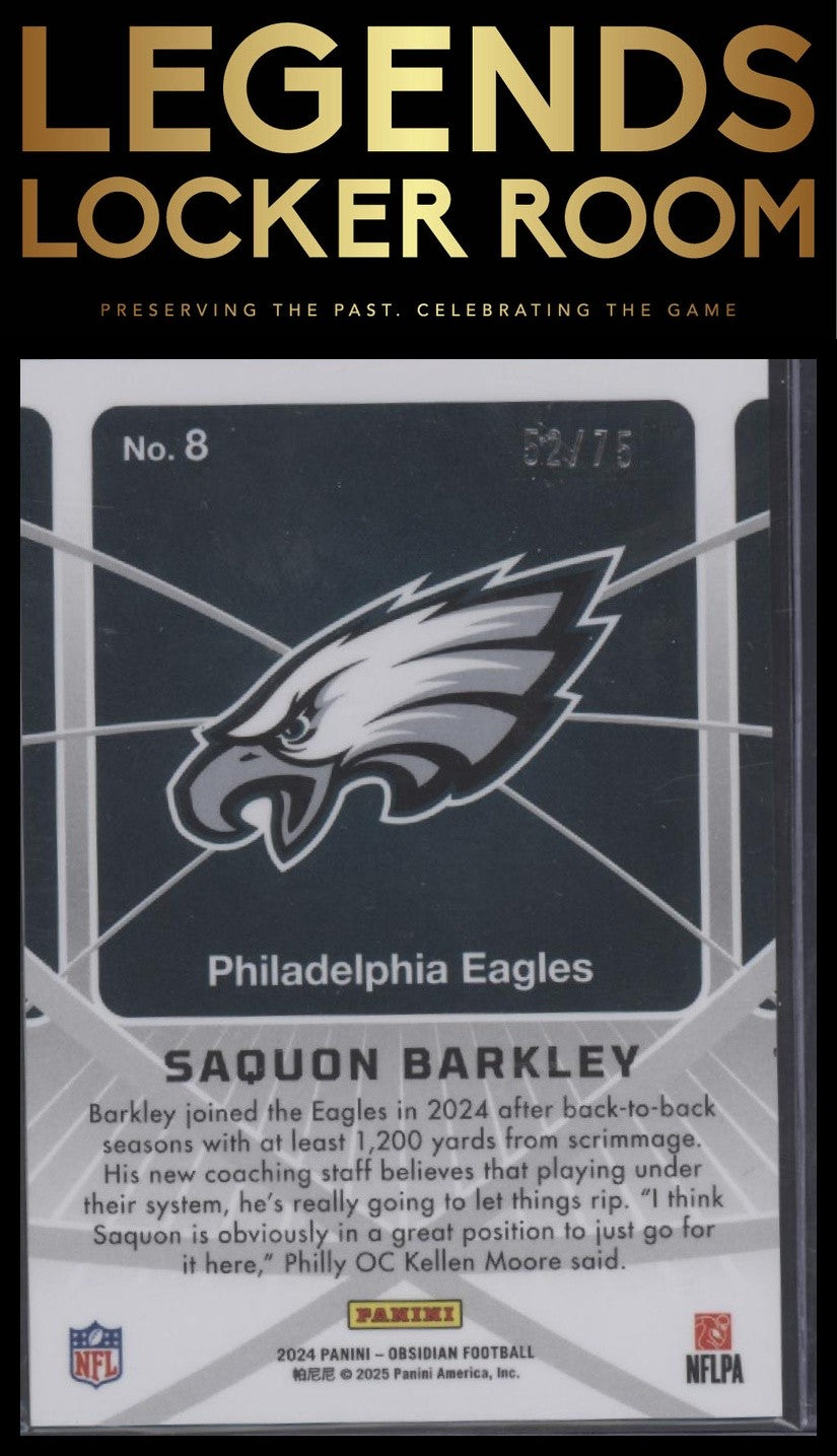 2024 Panini Obsidian Saquon Barkley Atomic Initials Red /75