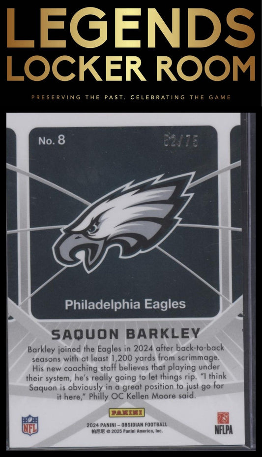 2024 Panini Obsidian Saquon Barkley Atomic Initials Red /75