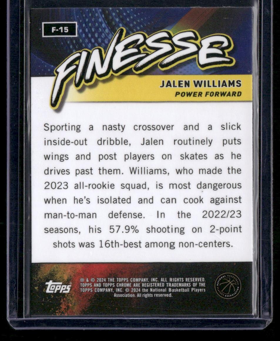 2023-24 Topps Chrome #F-15 Jalen Williams Finesse