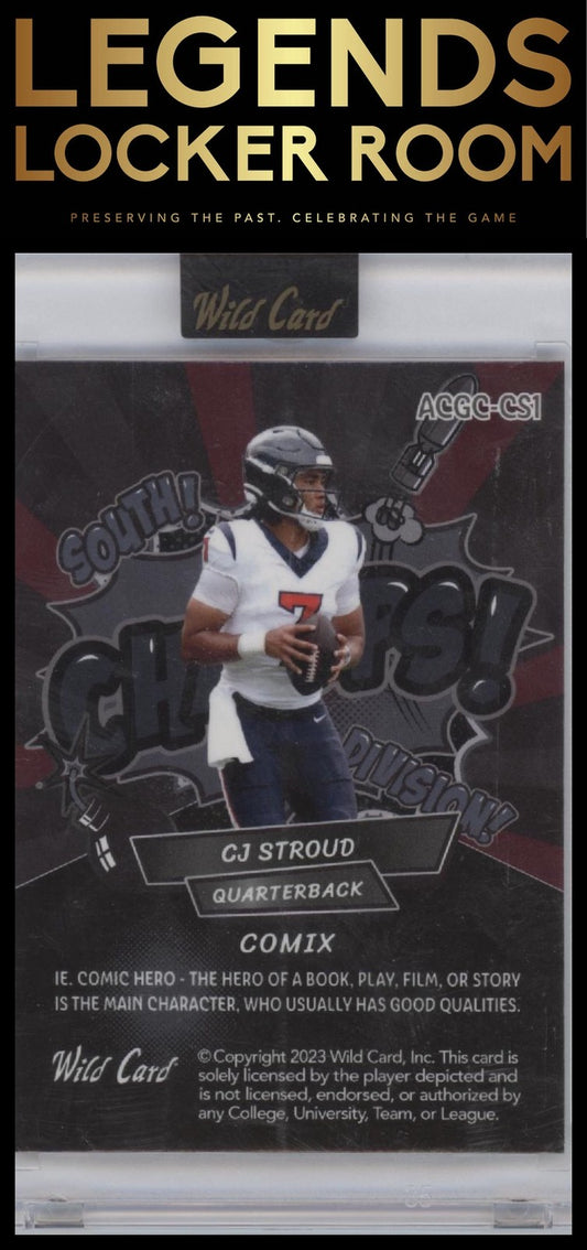 2023 Wild Card Alumination Comix Black Label CJ Stroud Champs 12/12 Bookend!