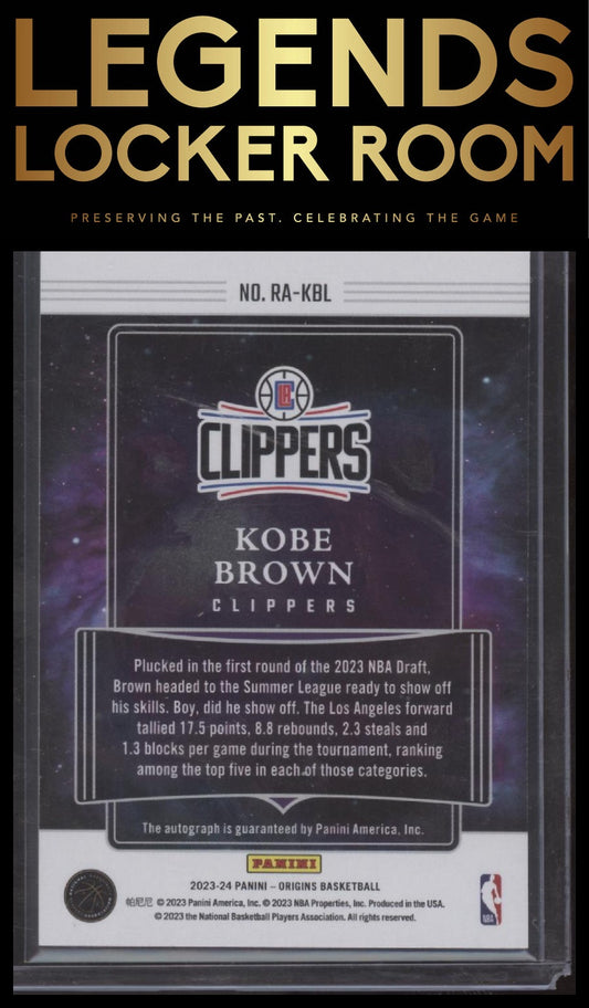 2023-24 Panini Origins #RA-KBL Kobe Brown Rookie Autographs