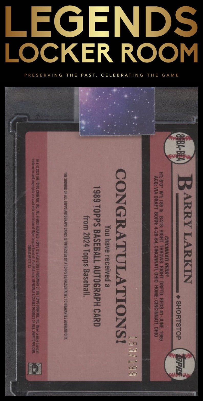 2024 Topps Barry Larkin 1989 Baseball 35th Auto Black /199