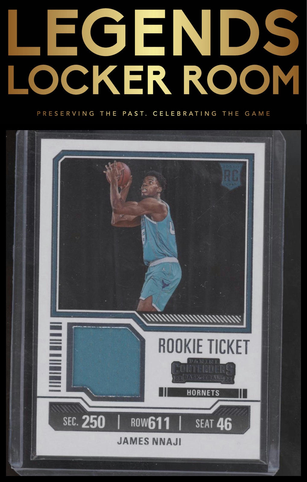 2023-24 Panini Contenders #RTS-NNJ James Nnaji Rookie Ticket Swatches