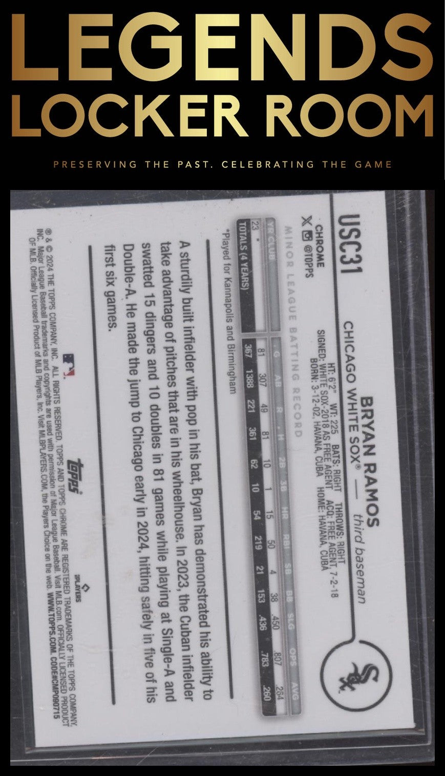 2024 Topps Chrome Update Bryan Ramos Aqua/Blue Lava Lamp Refractors /175