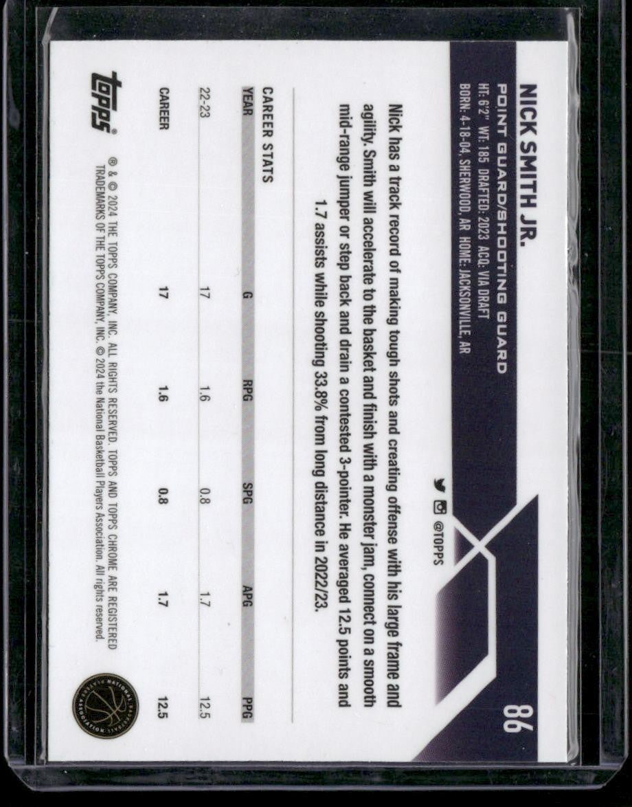2023-24 Topps Chrome #86 Nick Smith Jr.