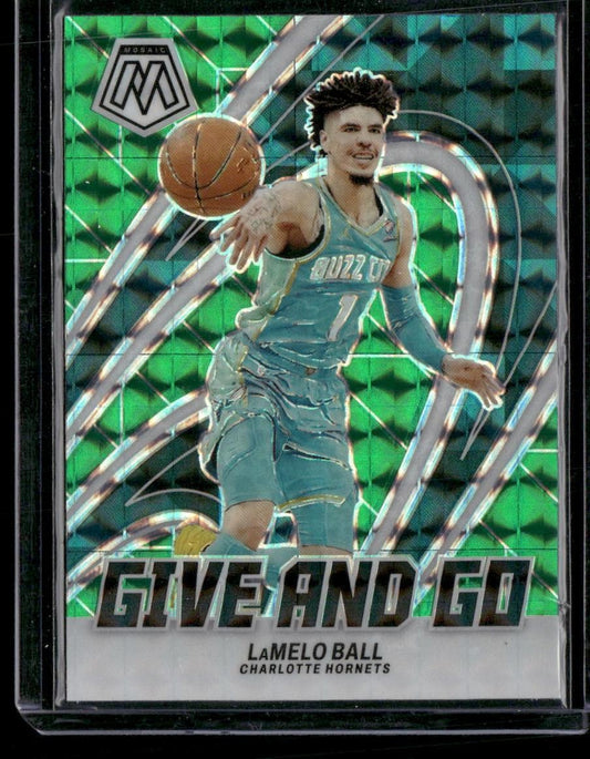 2023-24 Panini Mosaic #13 LaMelo Ball Give and Go Mosaic Green