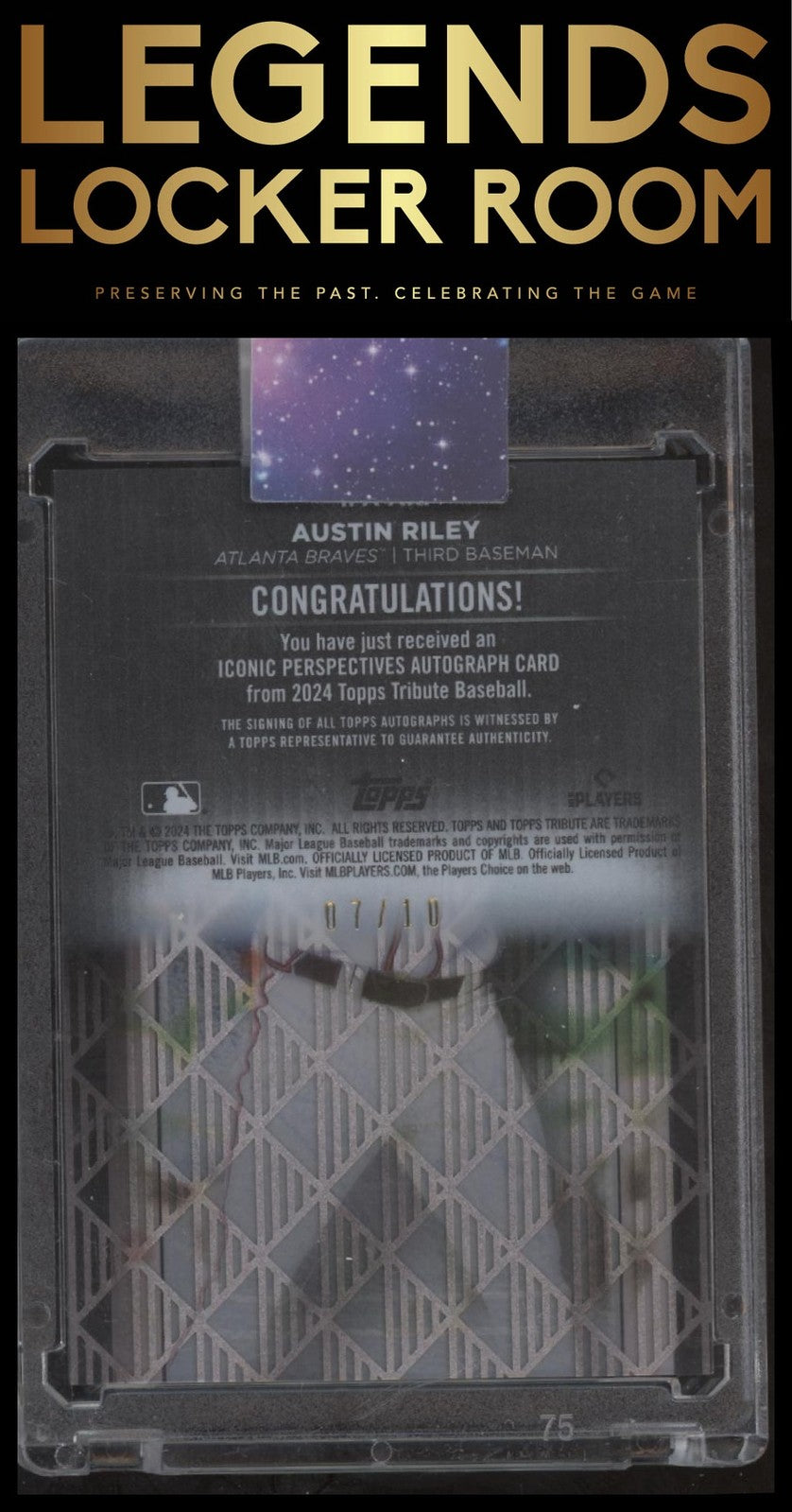 2024 Topps Tribute #IPA-ARI Austin Riley Iconic Perspectives Autographs Red #/10