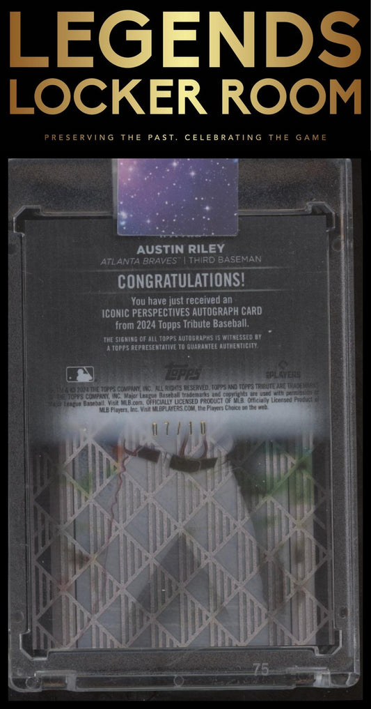 2024 Topps Tribute #IPA-ARI Austin Riley Iconic Perspectives Autographs Red #/10