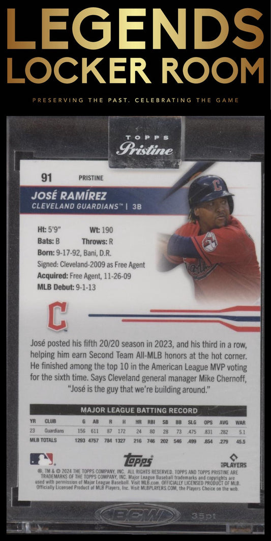 2024 Topps Pristine #91 José Ramírez Gold Refractors #/50