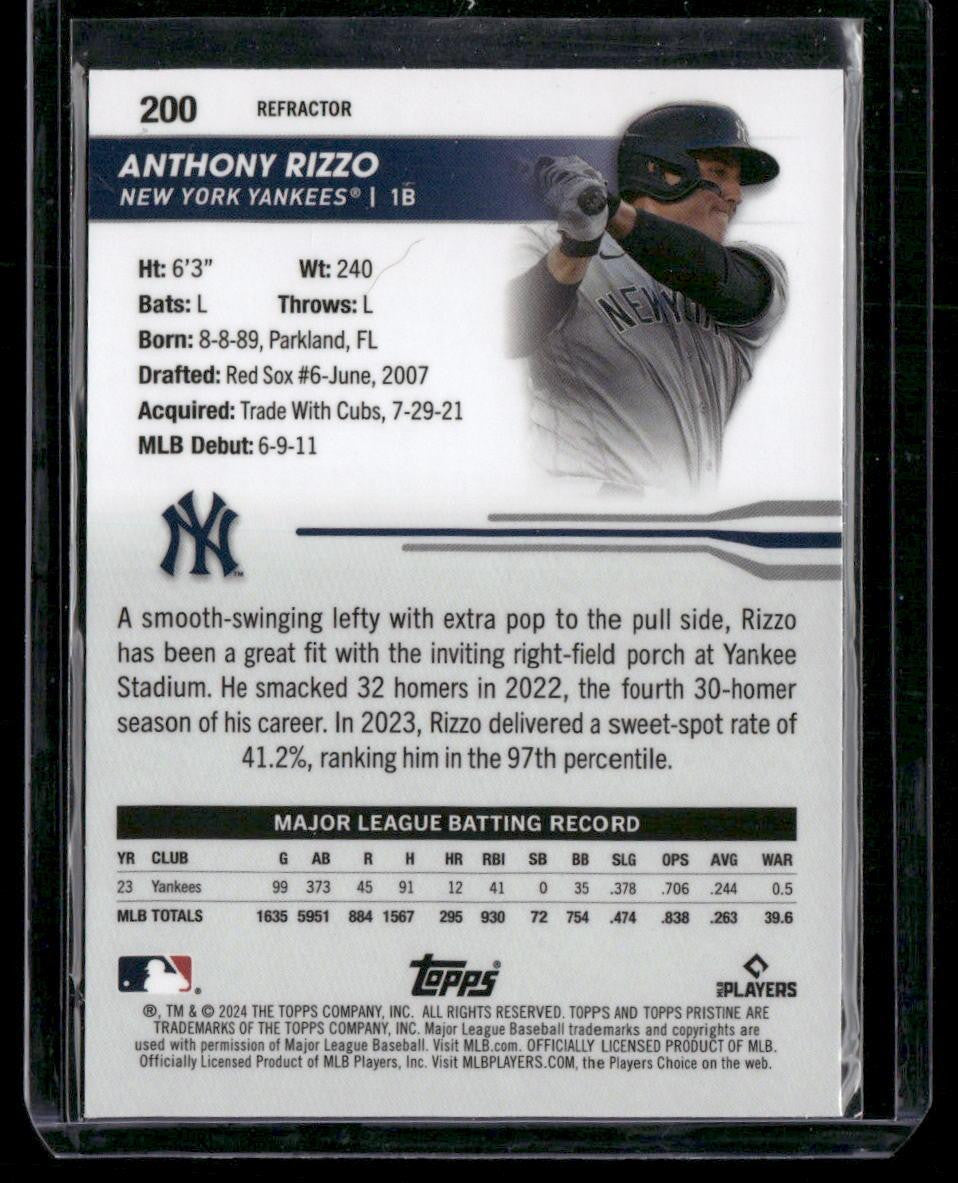 2024 Topps Pristine #200 Anthony Rizzo Refractors