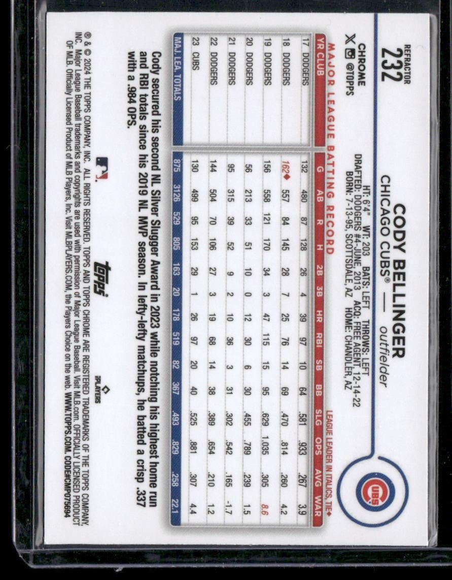 2024 Topps Chrome #232 Cody Bellinger Refractors