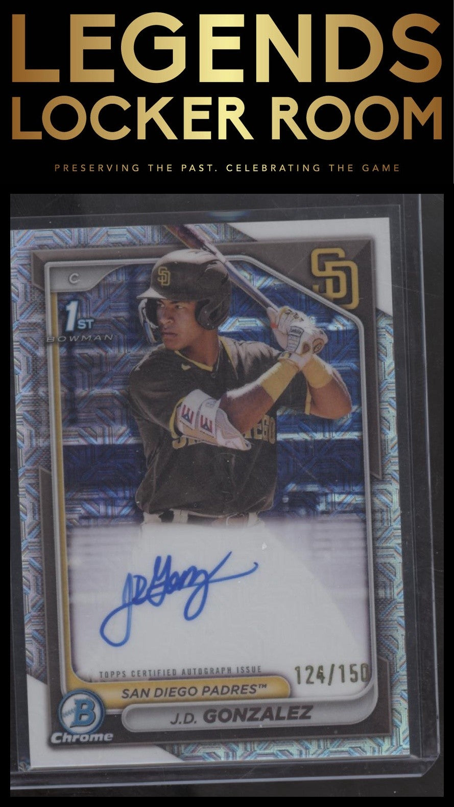 2024 Bowman J.D. Gonzalez Chrome Prospects Auto HTA Choice Refractors /150