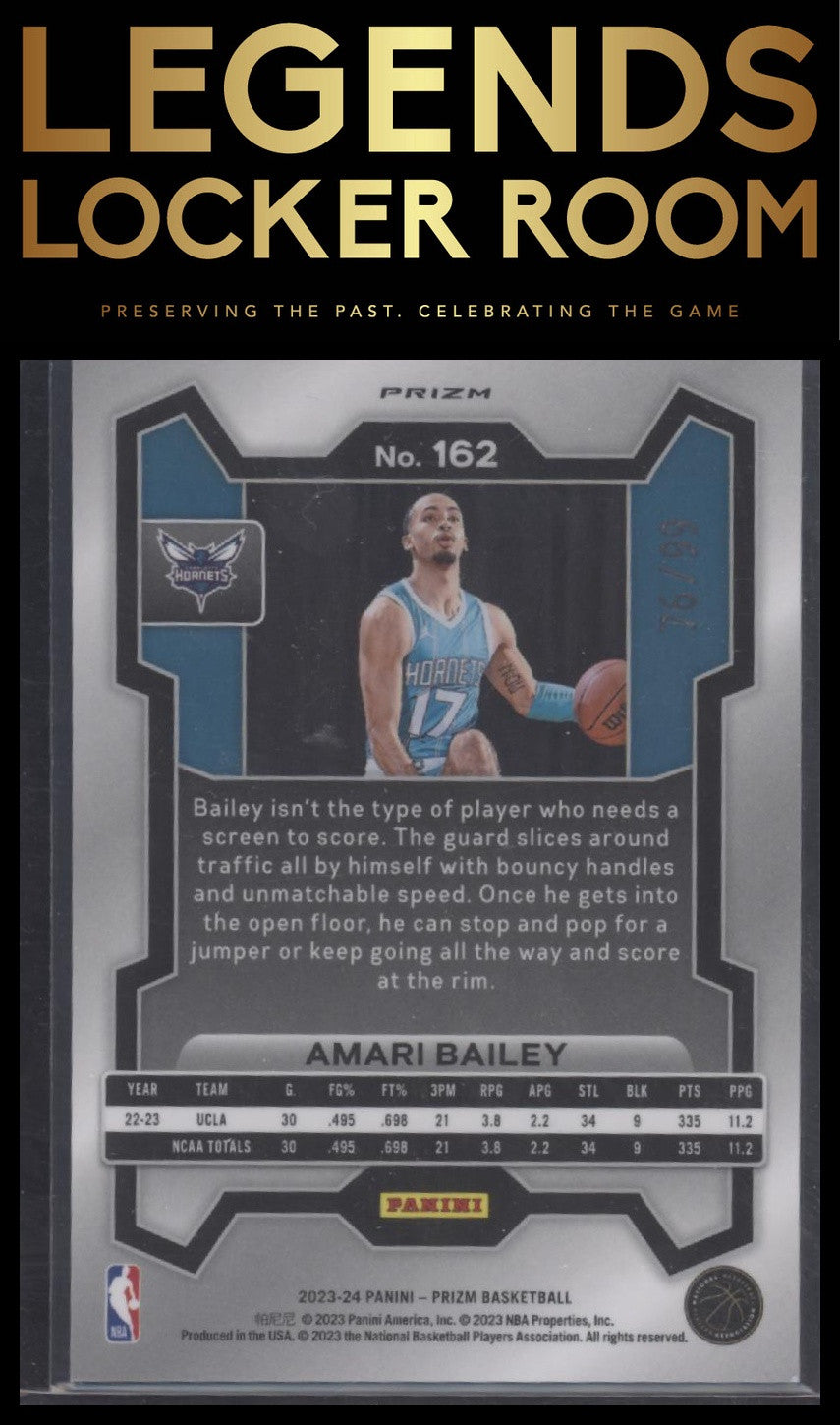 2023-24 Panini Prizm #162 Amari Bailey Prizms Purple #/99
