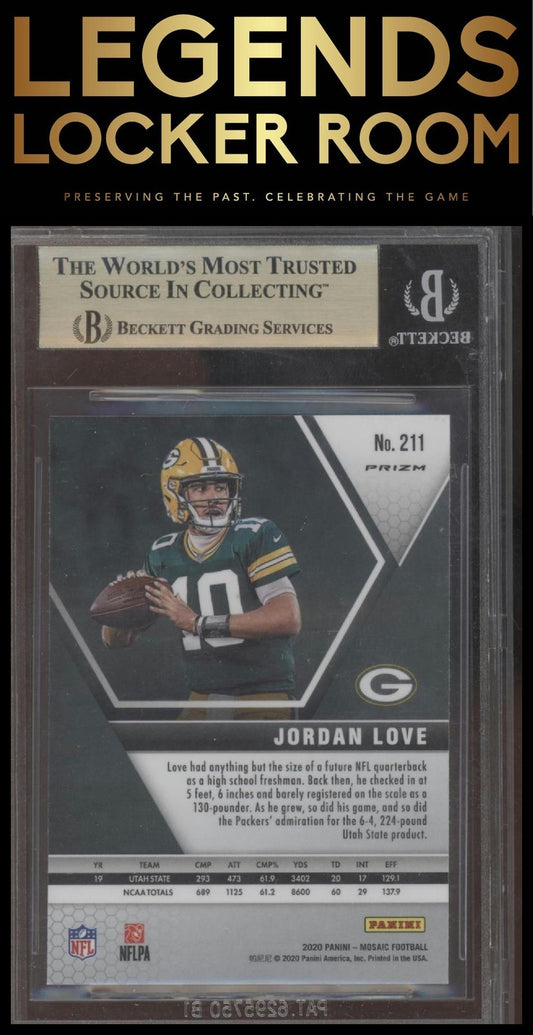2020 Panini Mosaic #211 Jordan Love Choice Prizm Red and Green BGS 9.5
