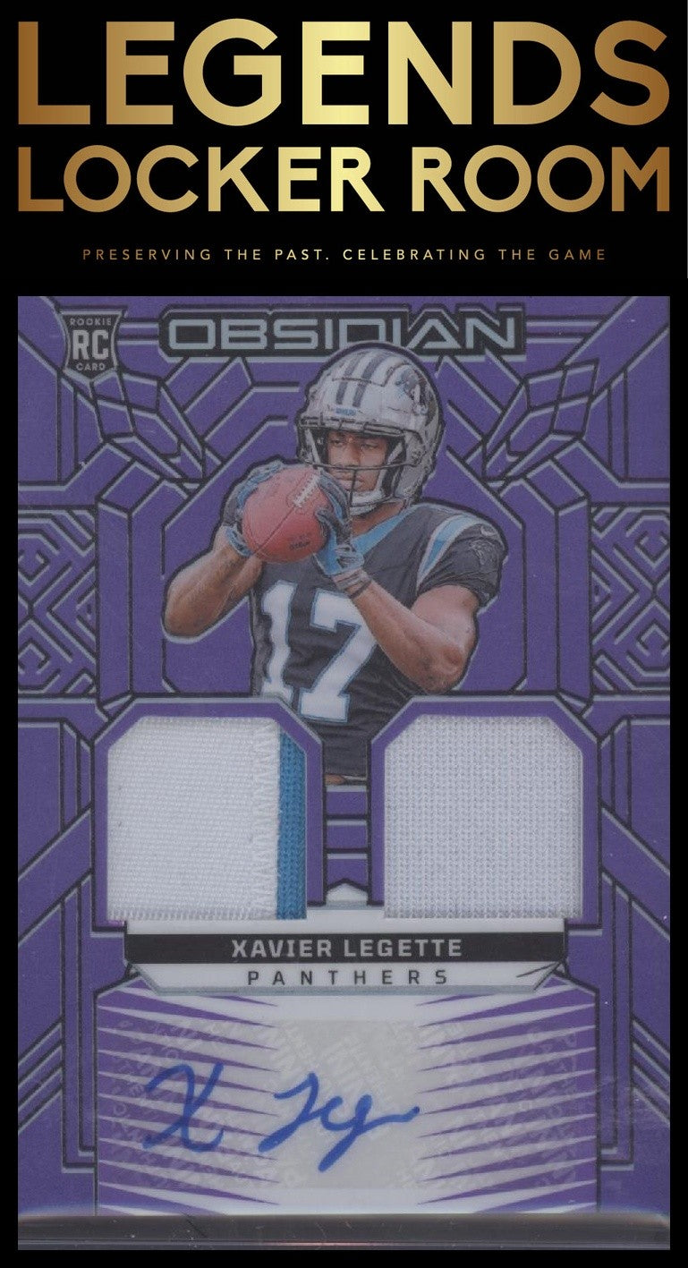 2024 Panini Obsidian Xavier Legette Rookies Purple Material Ink /49