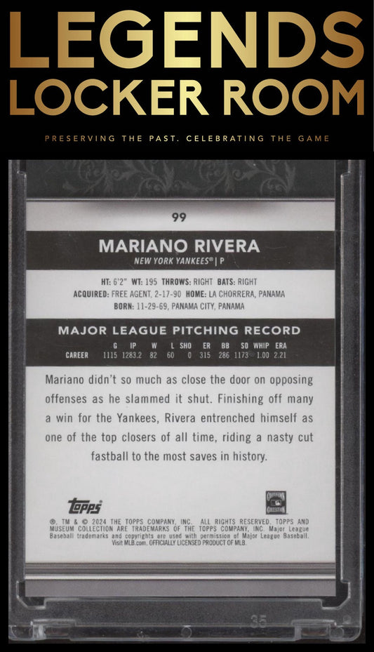 2024 Topps Museum Collection #99 Mariano Rivera Gold #/199