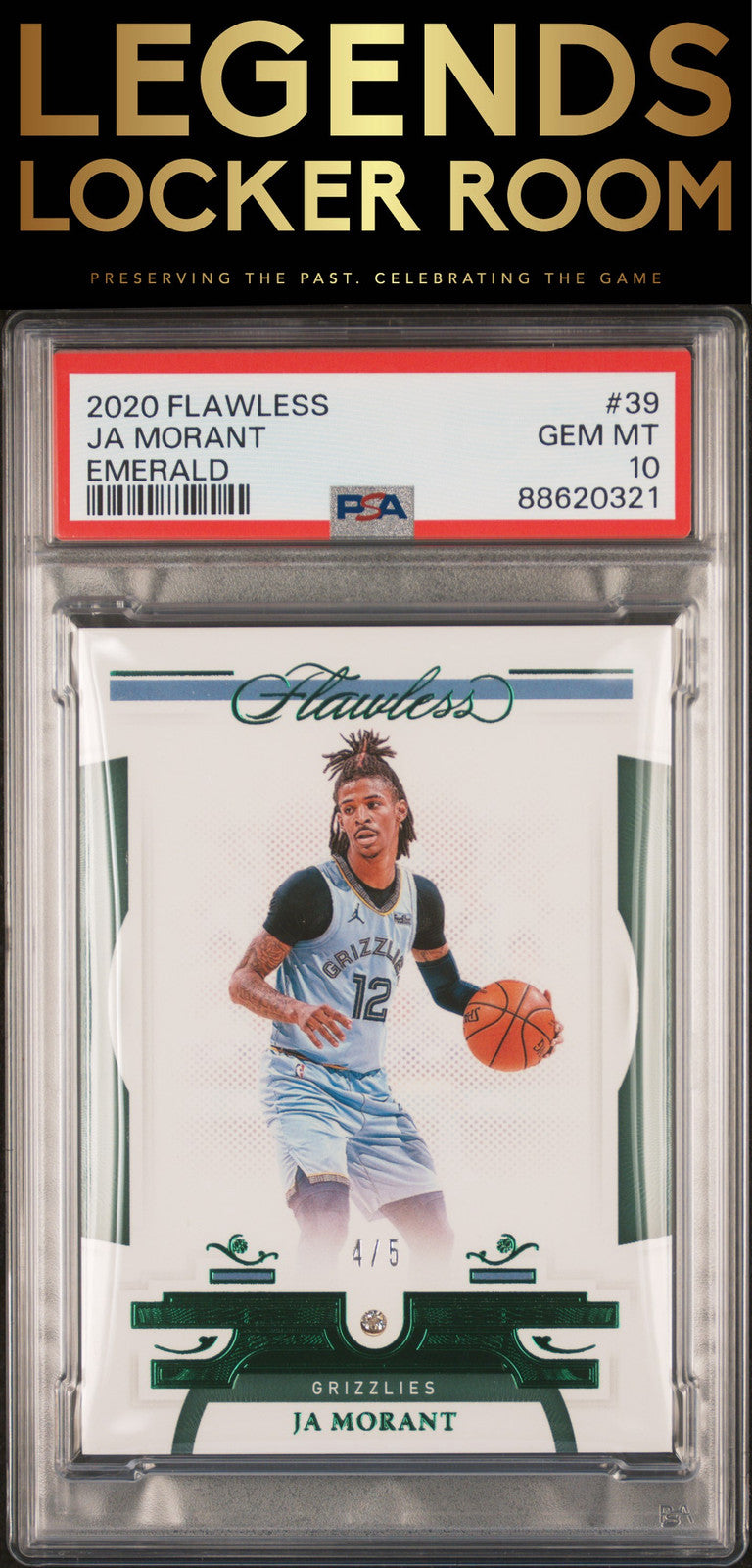 2020 Panini Flawless #39 Ja Morant Emerald PSA 10
