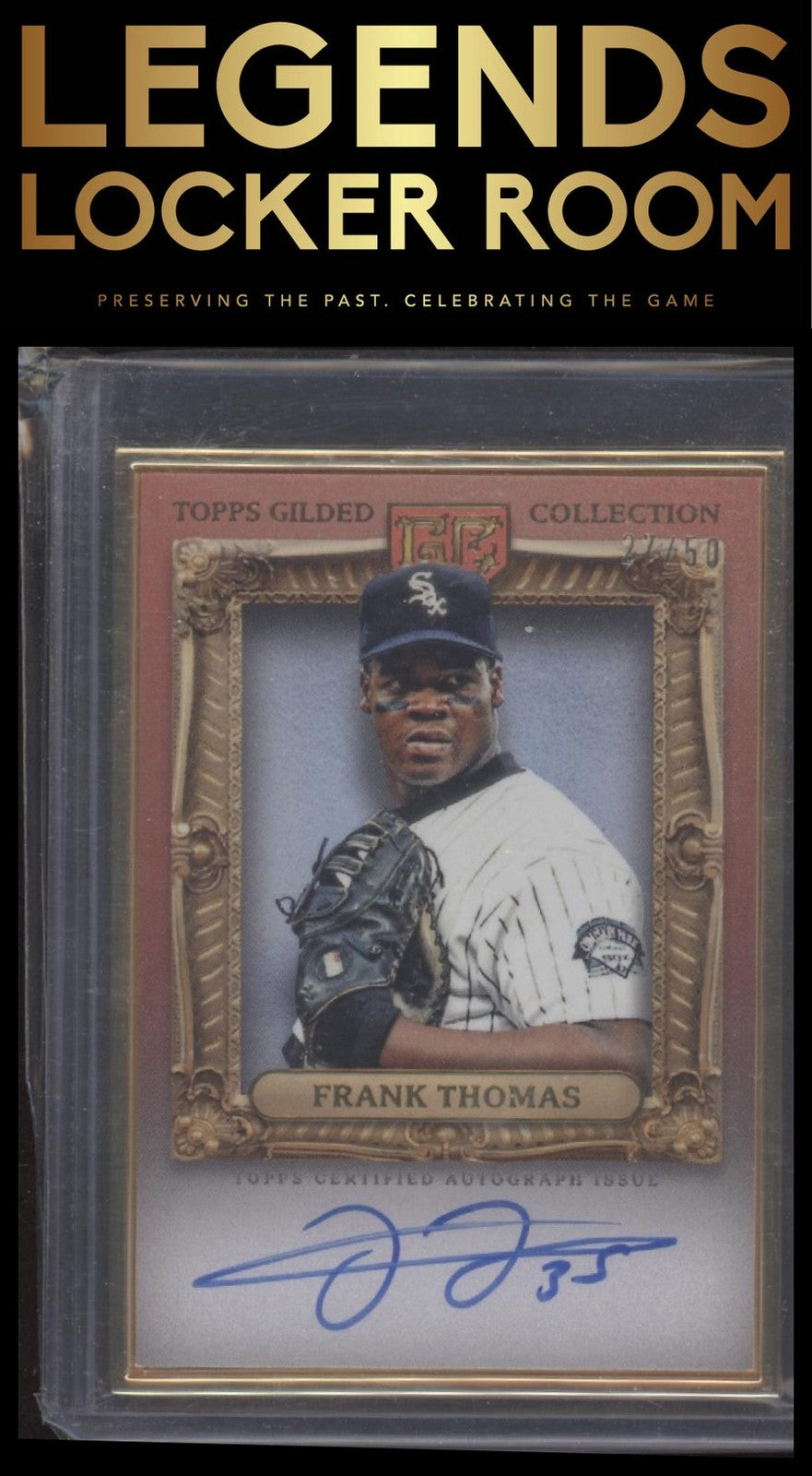 2024 Topps Gilded Frank Thomas Gold Framed Hall of Famers Auto Rose Gold #/50