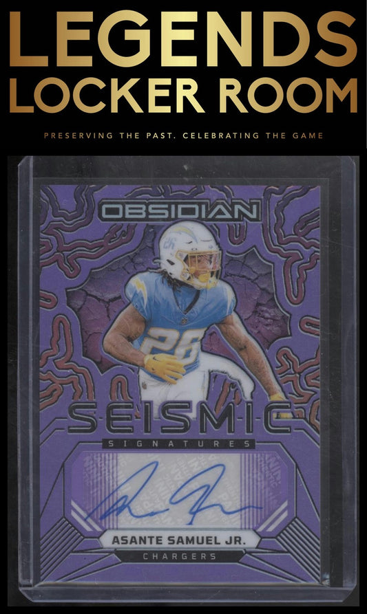 2024 Panini Obsidian - Seismic Signatures Silver #SS-ASJ Asante Samuel Jr. #/49