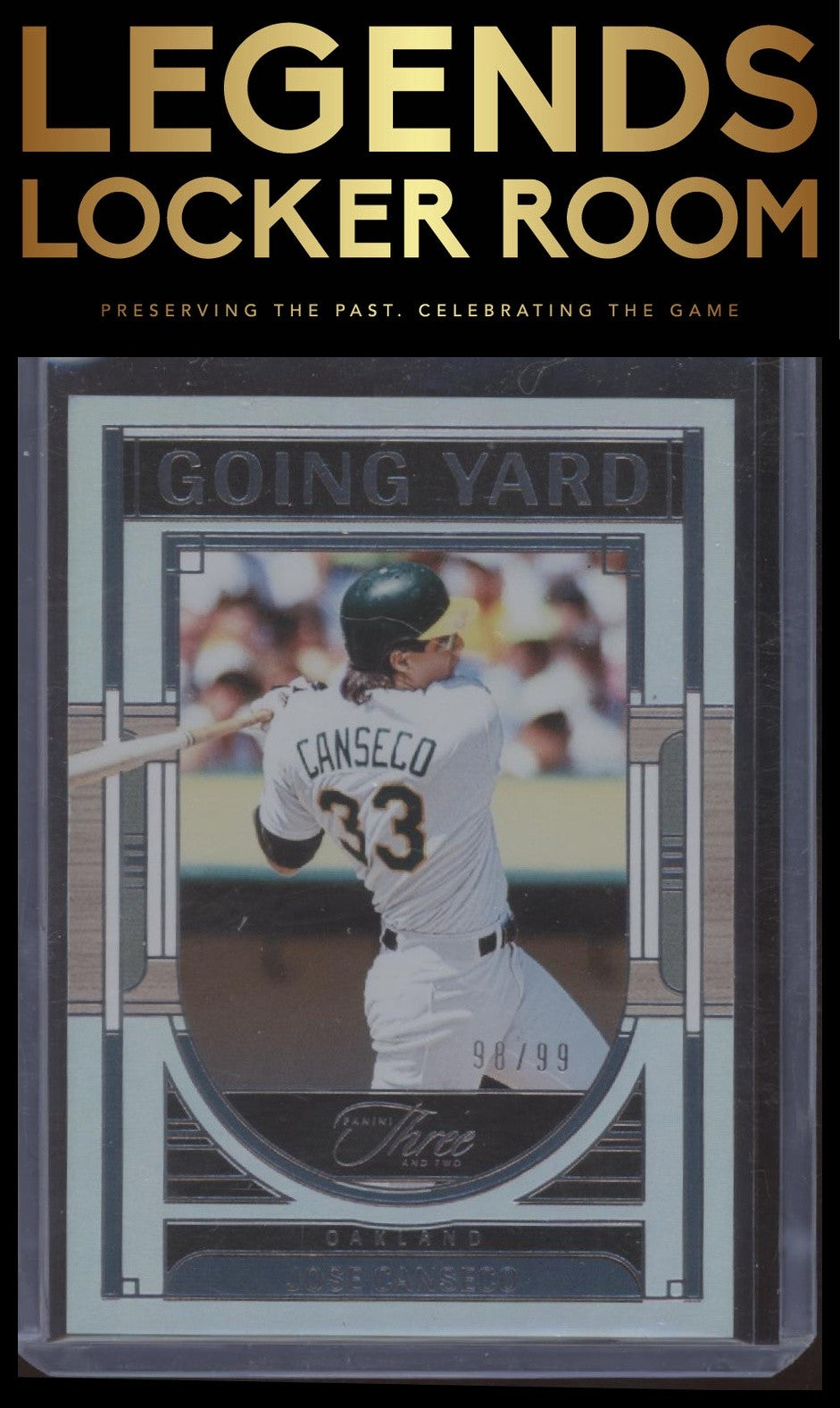 2024 Panini Three and Two #17 Jose Canseco Going Yard #/99