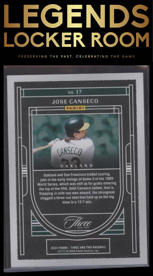 2024 Panini Three and Two #17 Jose Canseco Going Yard #/99