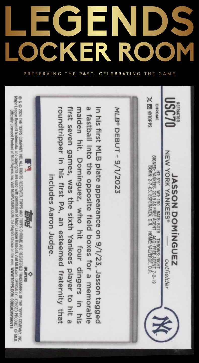 2024 Topps Chrome Update #USC70 Jasson Domínguez Refractors