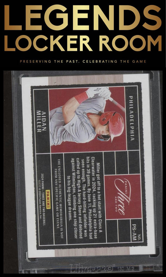 AIDAN MILLER 2024 PANINI THREE AND TWO JUMBO PATCH BLUE FULL COUNT /32