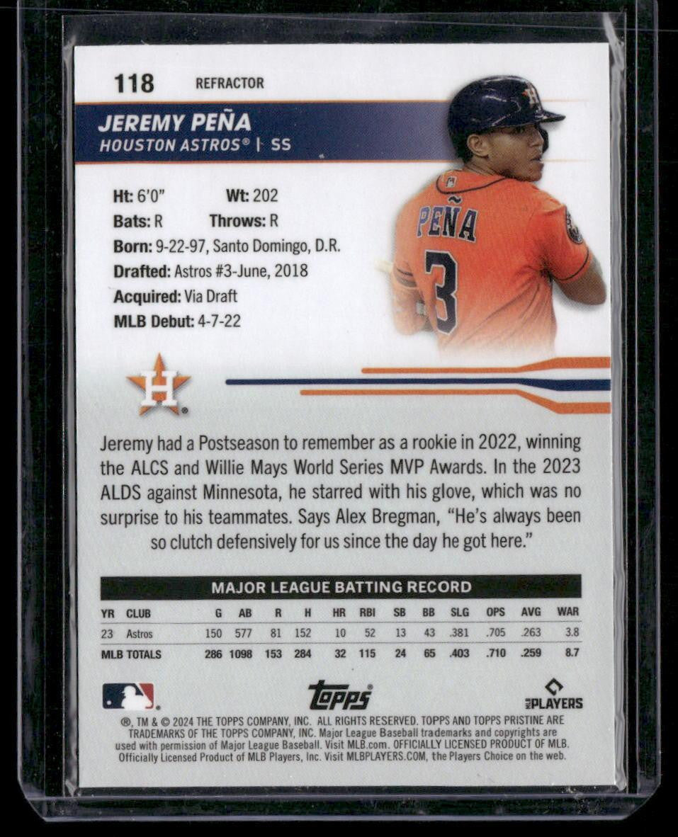 2024 Topps Pristine #118 Jeremy Peña Refractors