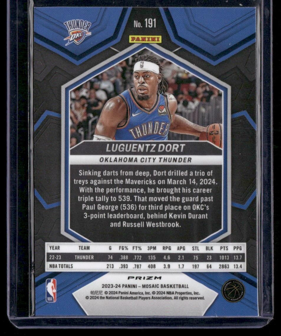 2023-24 Panini Mosaic #191 Luguentz Dort Green