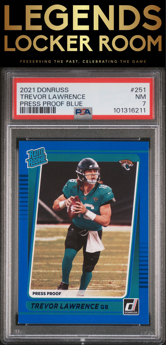 2021 Panini Donruss #251 Trevor Lawrence Press Proof Blue PSA 7
