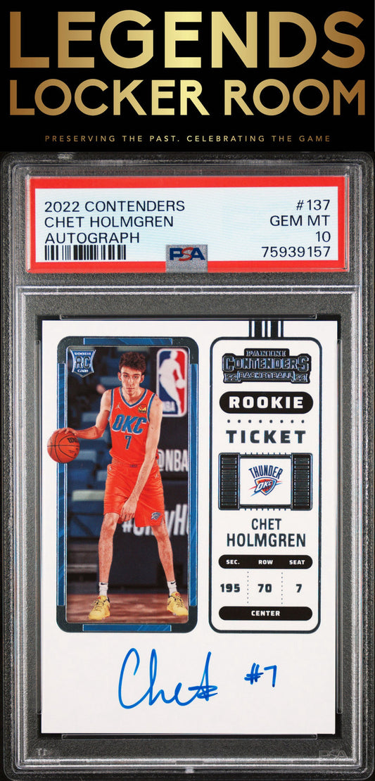 2022 Panini Contenders #137 Chet Holmgren Autograph PSA 10