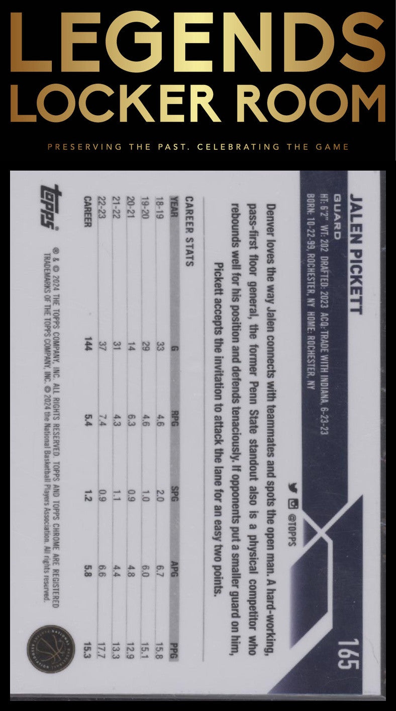 2023-24 Topps Chrome #165 Jalen Pickett Speckle Refractors #/299