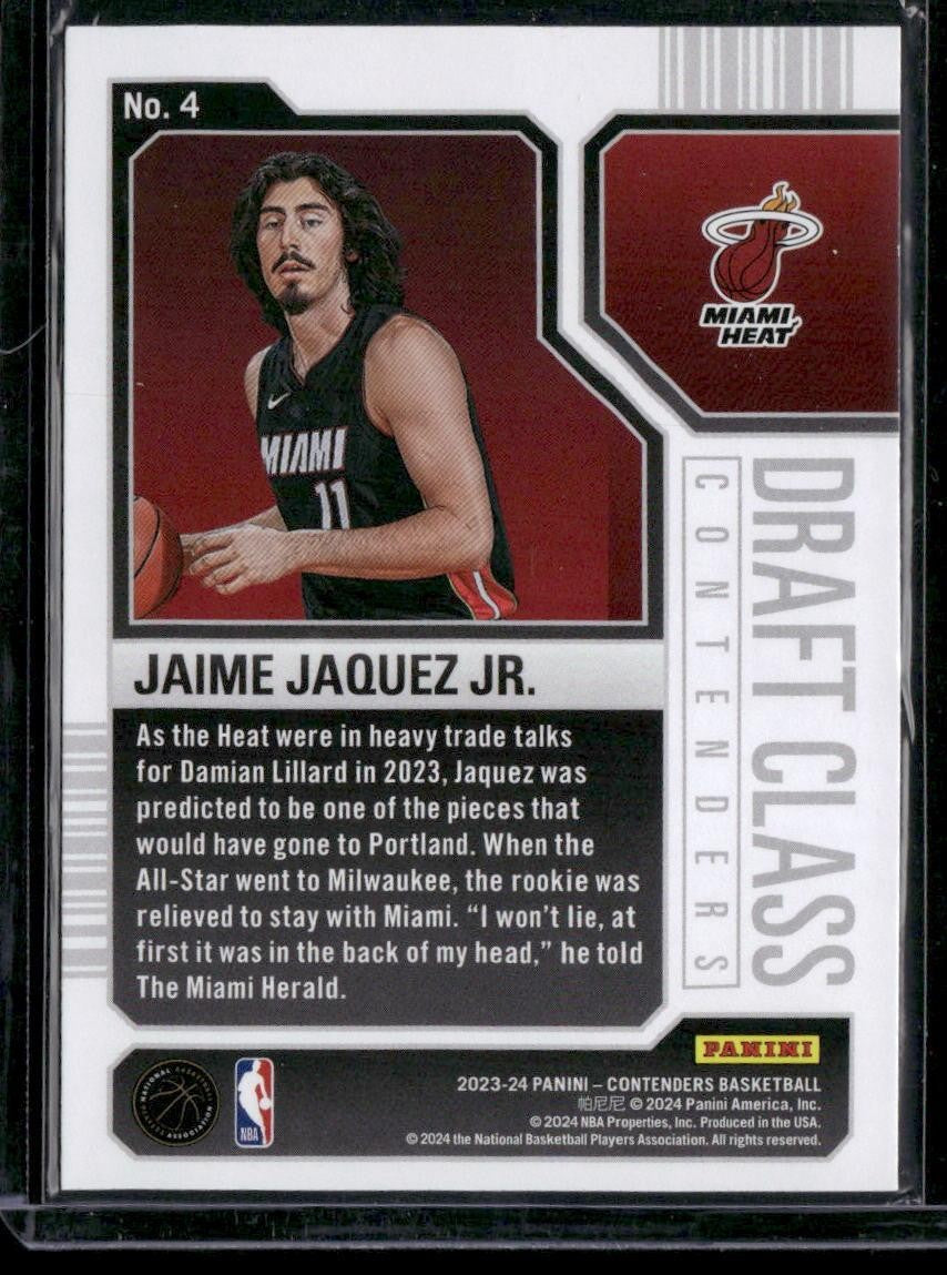 2023-24 Panini Contenders #4 Jaime Jaquez Jr. 2023 Draft Class Contenders