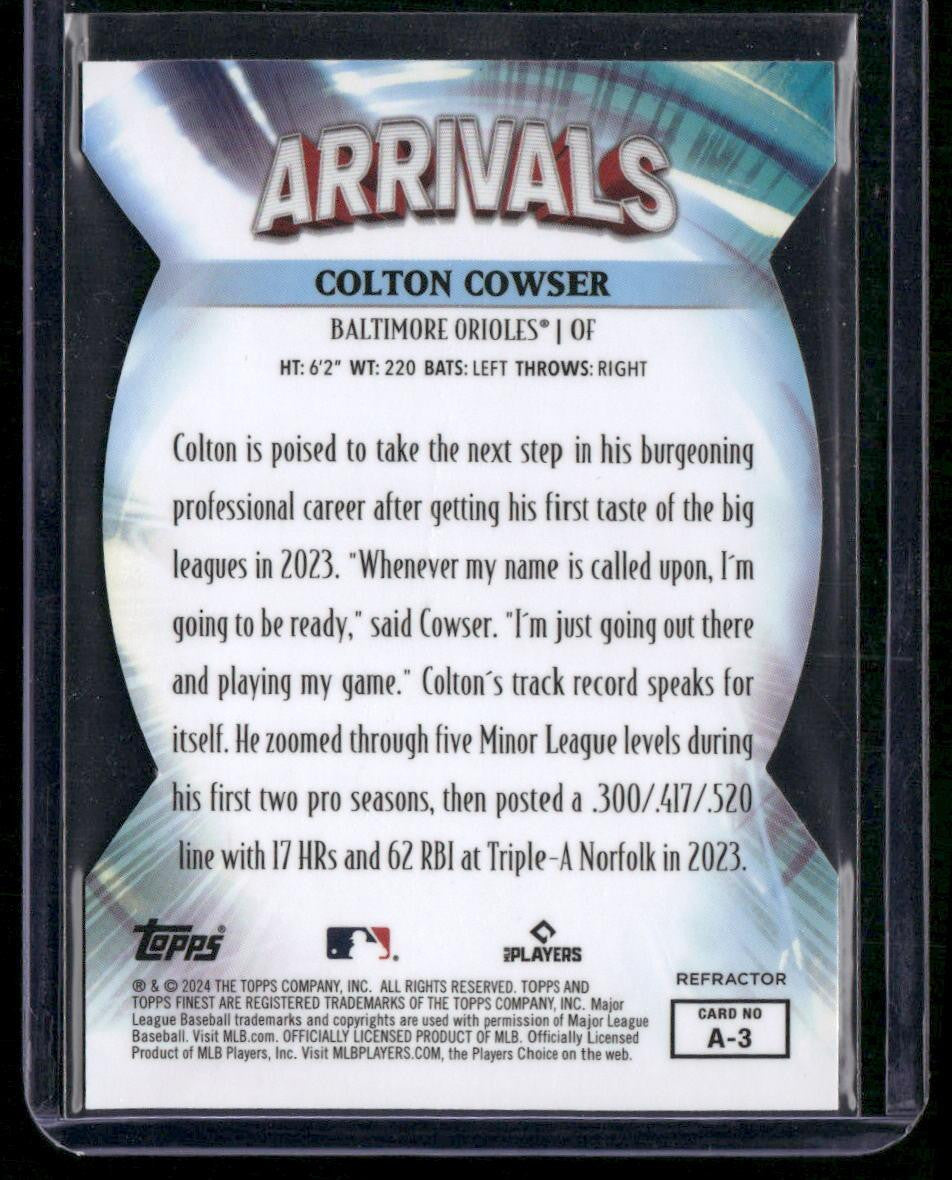 2024 Finest #A-3 Colton Cowser Arrivals Refractors