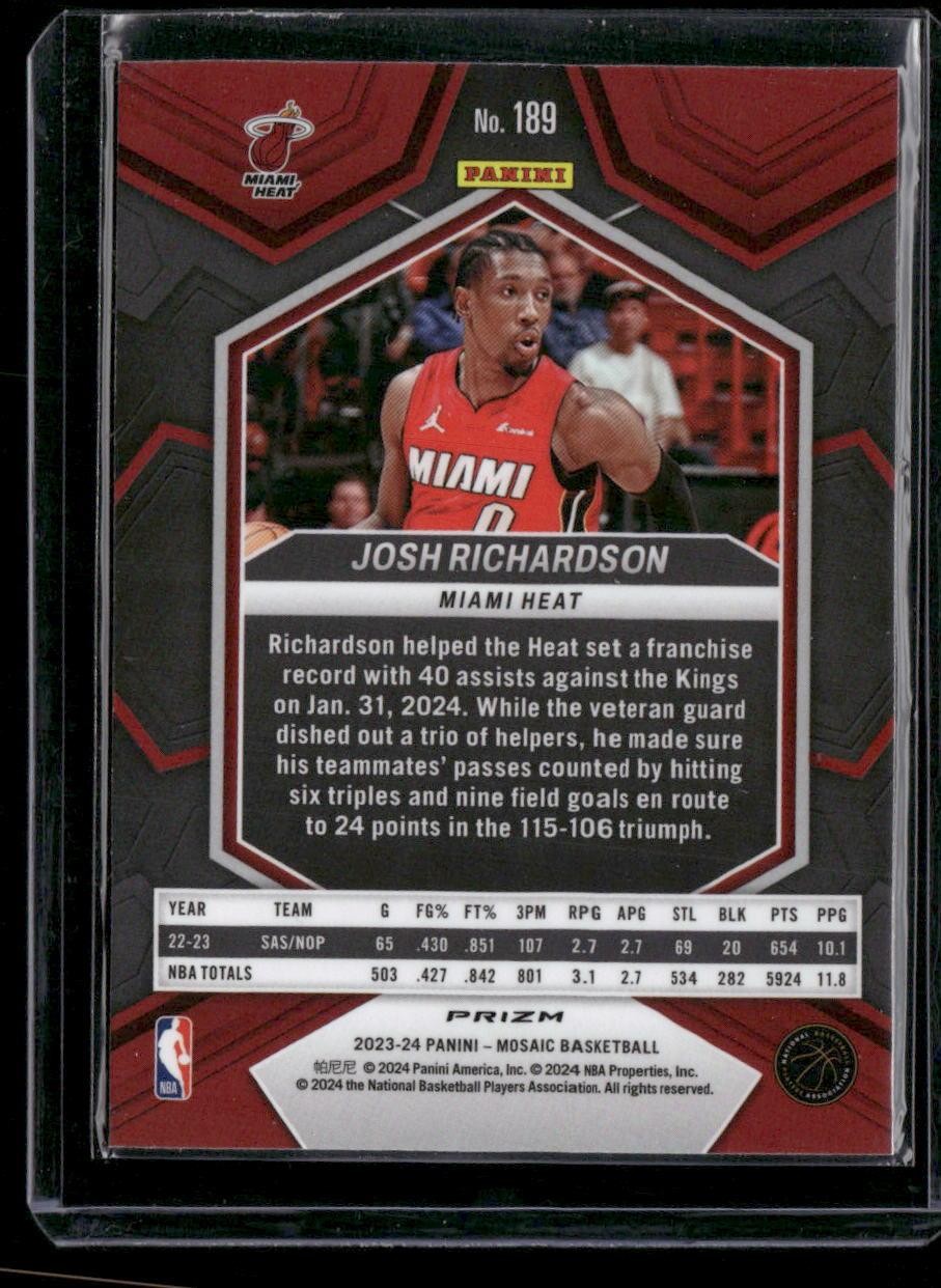 2023-24 Panini Mosaic #189 Josh Richardson Green