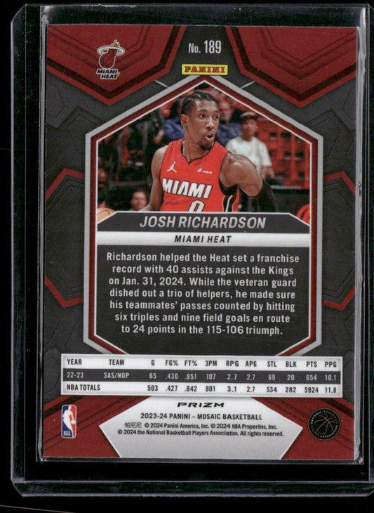 2023-24 Panini Mosaic #189 Josh Richardson Green
