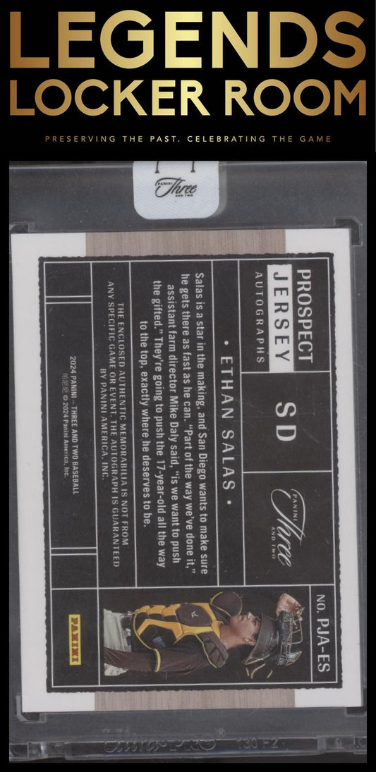 2024 Panini Three and Two Ethan Salas Prospect Jersey Auto /99
