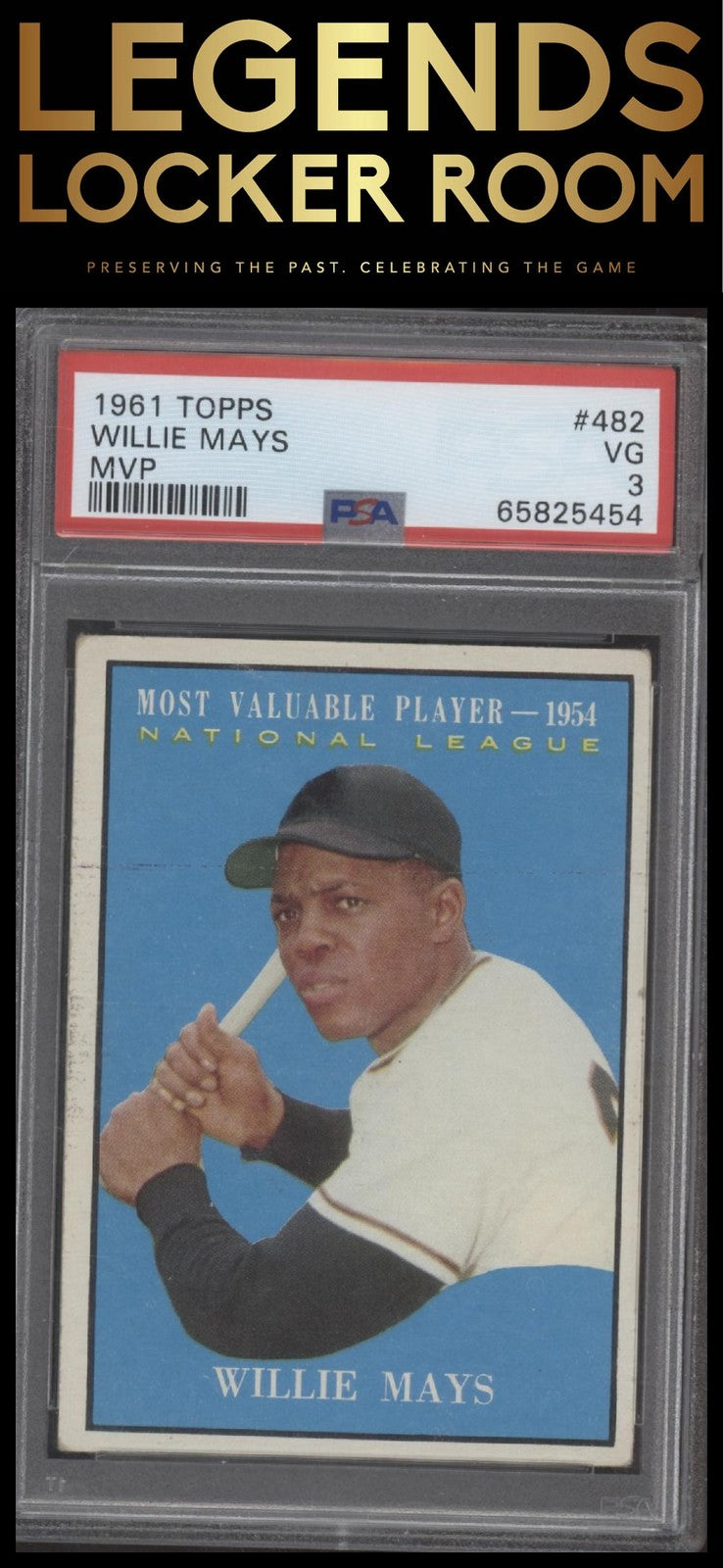 1961 Topps #482 Willie Mays Mvp PSA 3