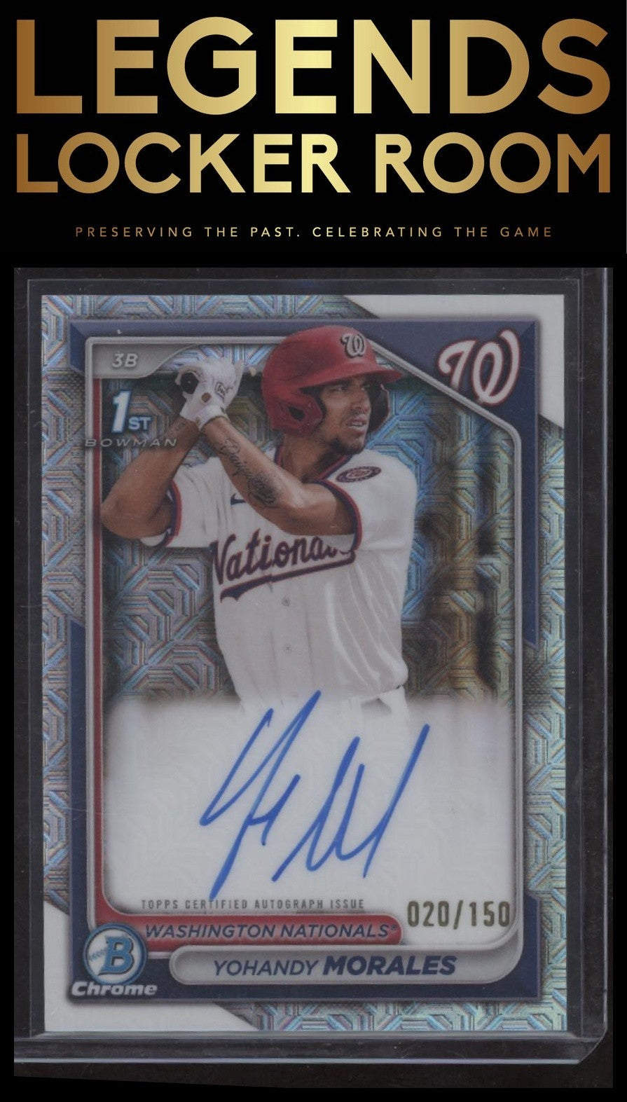 2024 Bowman Yohandy Morales Chrome Prospects Auto HTA Choice Refractors /150