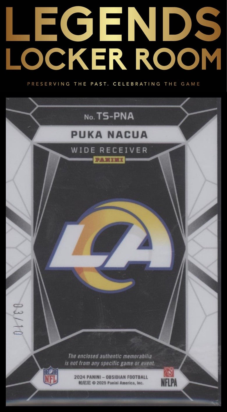 2024 Panini Obsidian - Trifecta Swatches Gold #34 Puka Nacua #/10